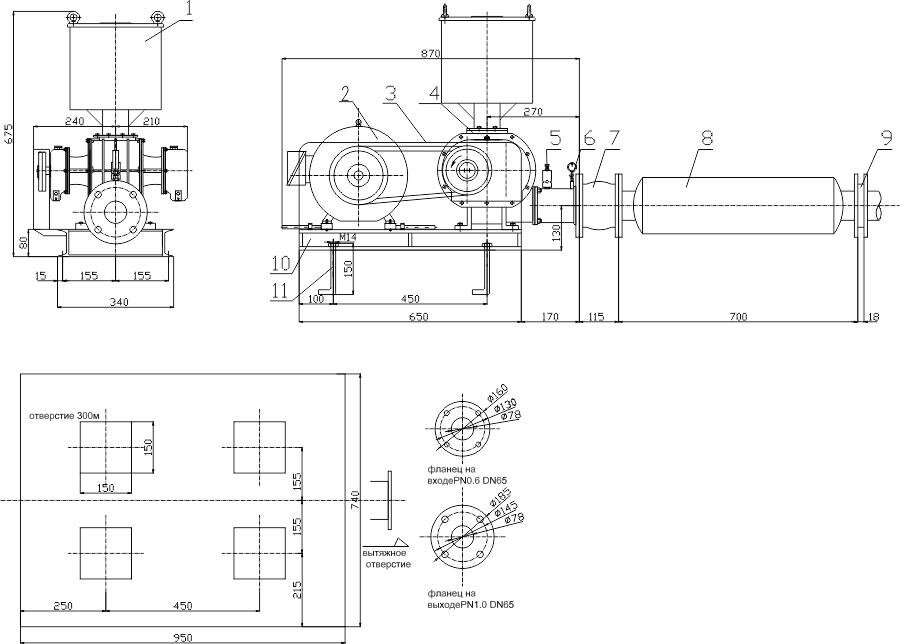 Габаритные размеры (чертеж) VARP Altair 65H